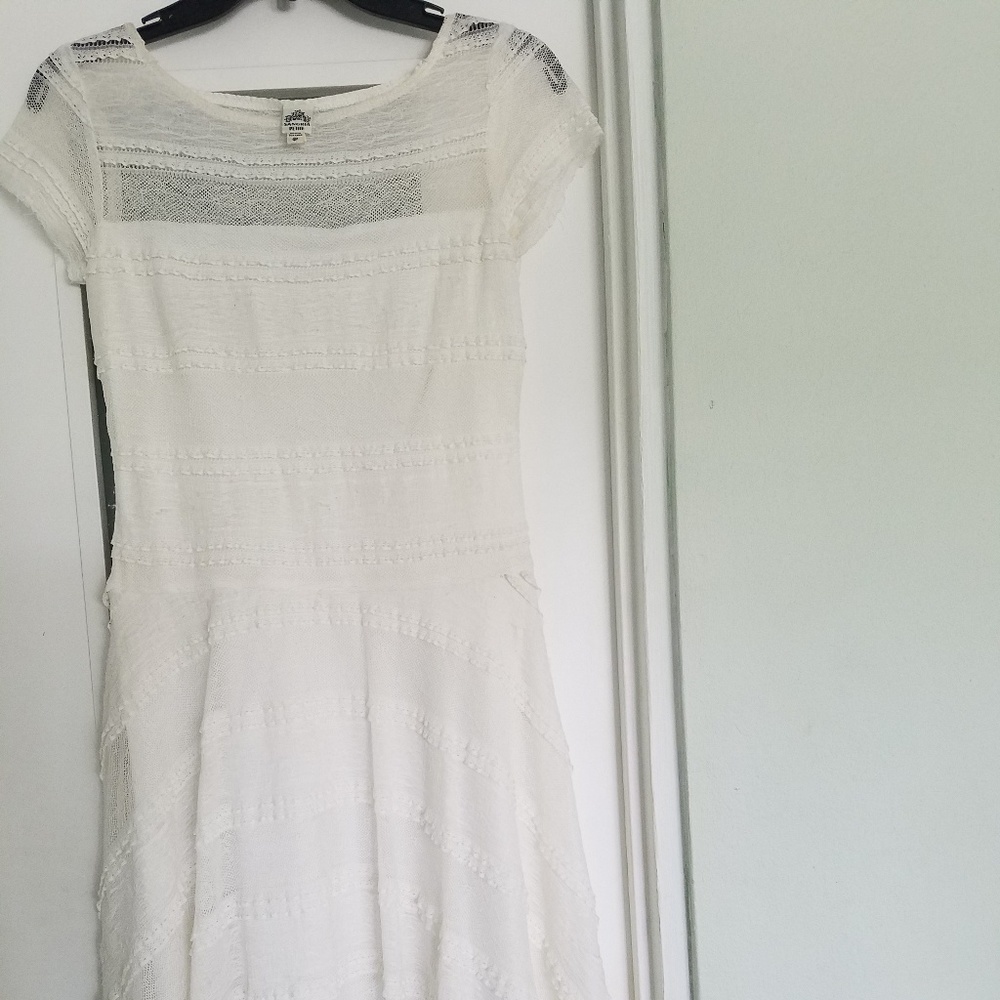 White Lace and Ruffle Dress